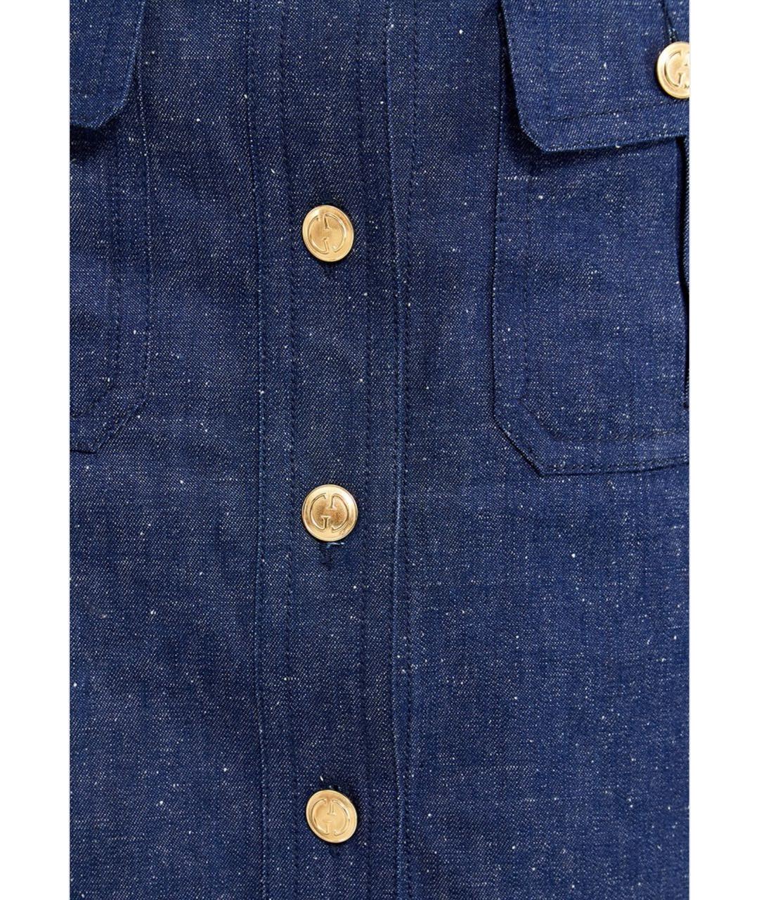 GUCCI Синяя деним юбка миди, фото 4