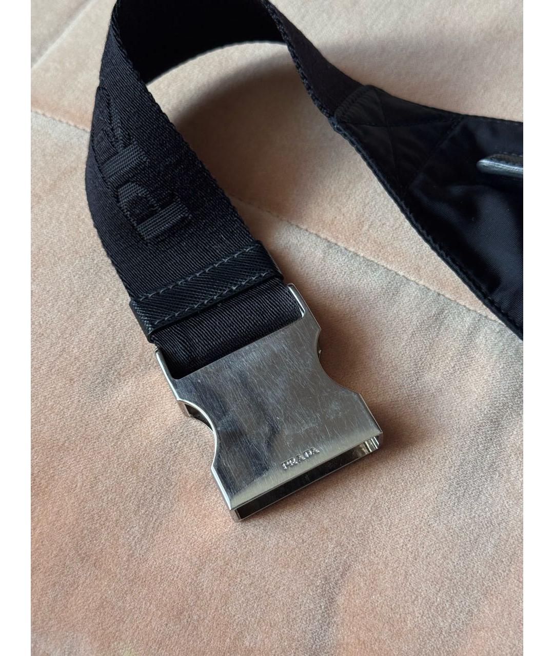 PRADA Черная тканевая поясная сумка, фото 3