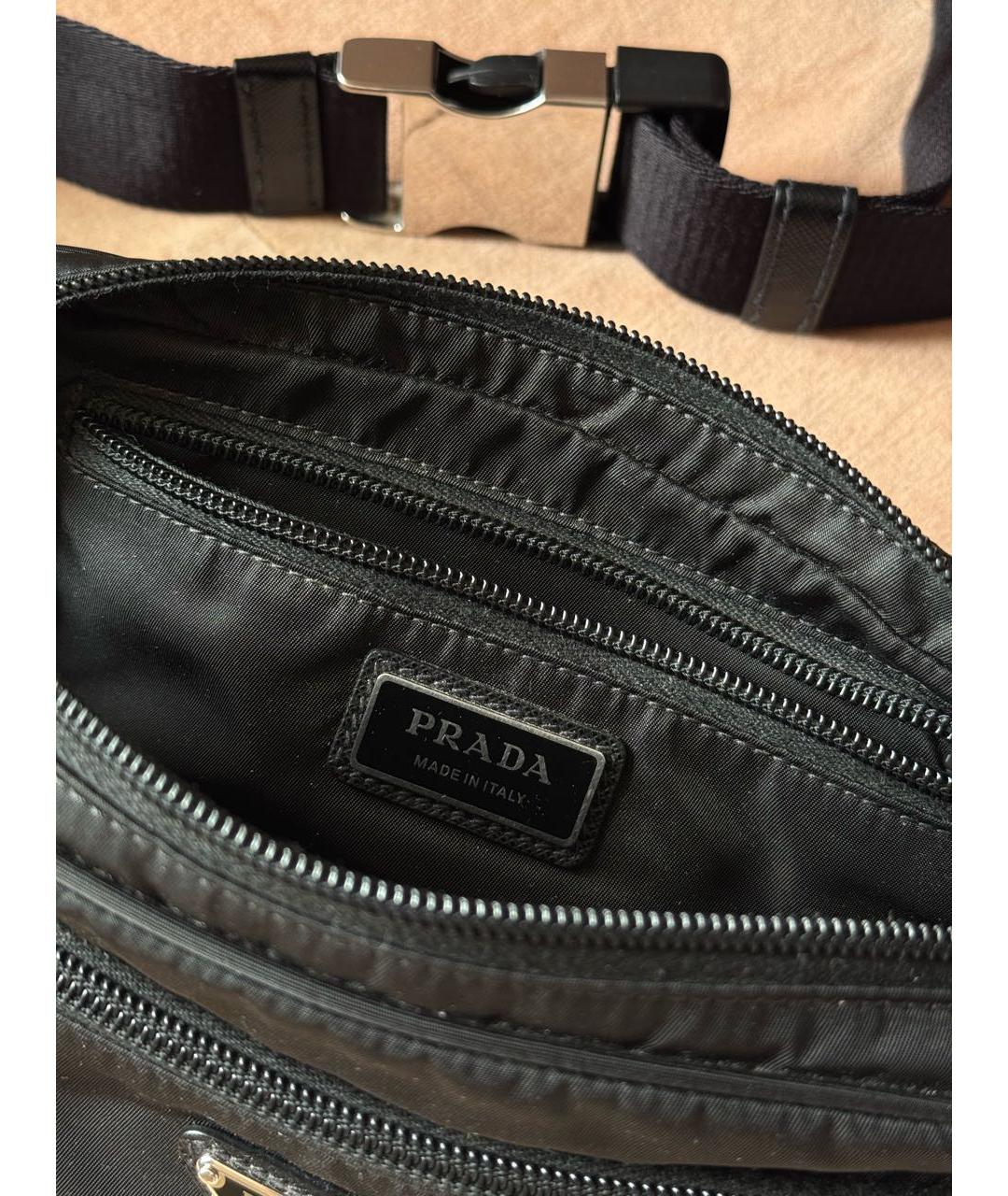 PRADA Черная тканевая поясная сумка, фото 2