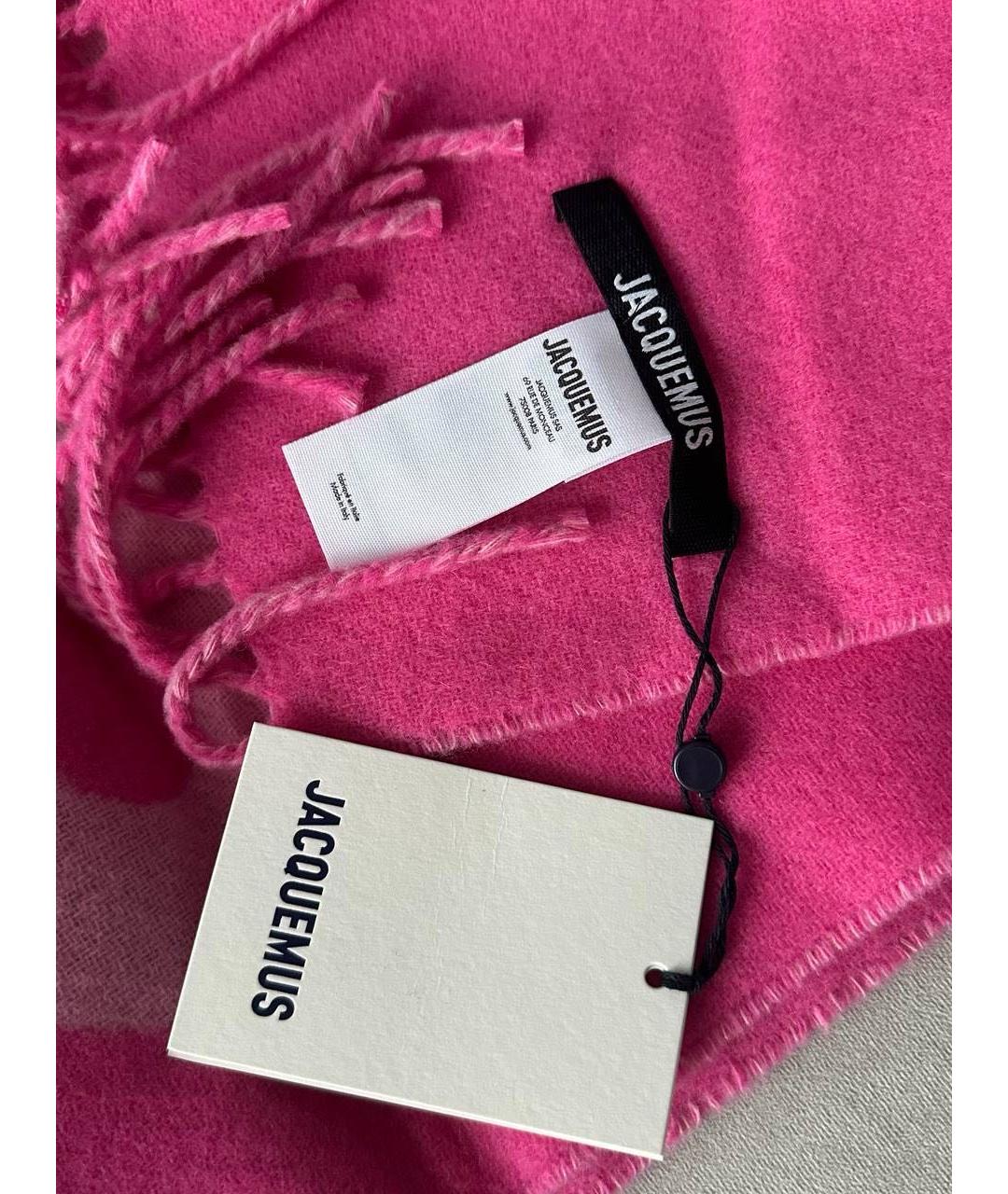 JACQUEMUS Розовый шерстяной шарф, фото 3