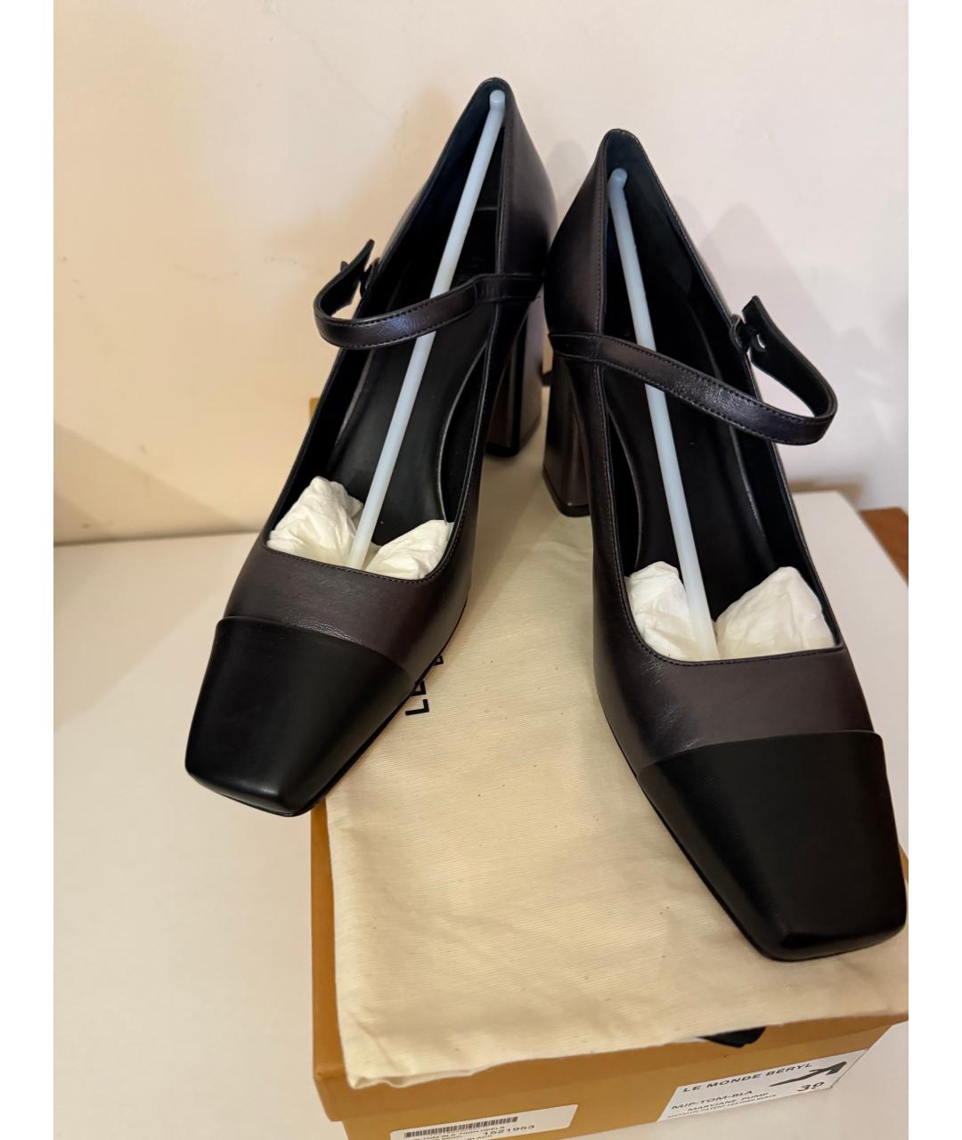 LE MONDE BERYL Черные кожаные туфли, фото 3