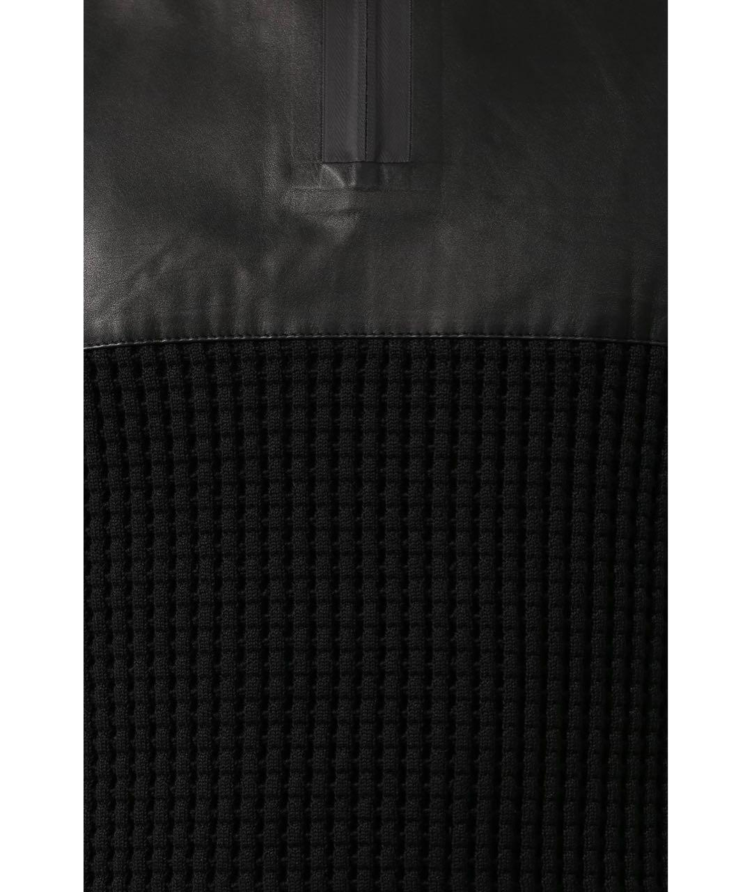 BOTTEGA VENETA Черный кожаный джемпер / свитер, фото 4