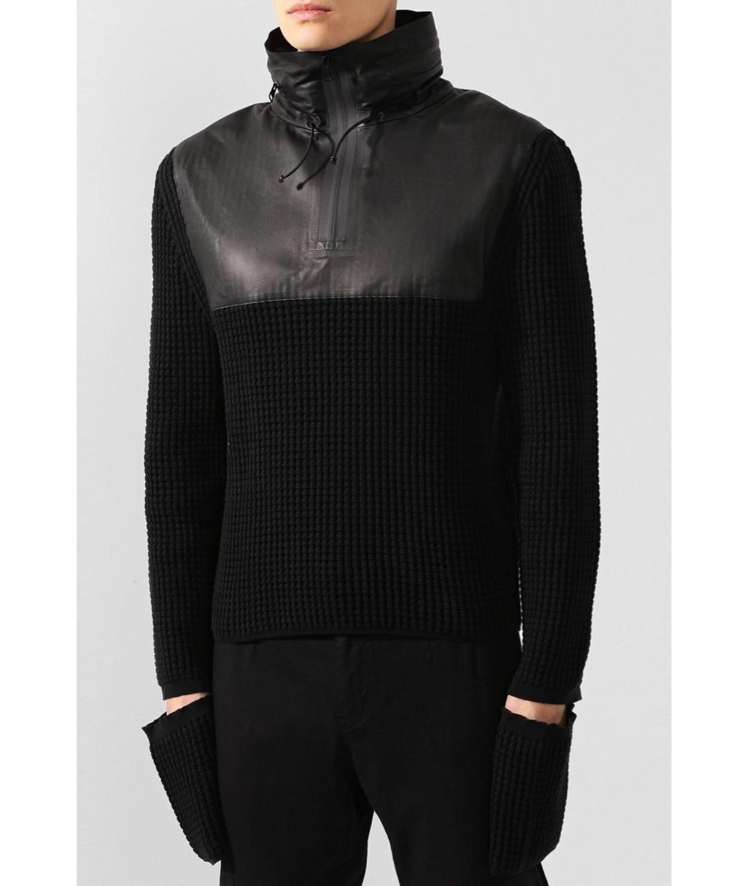 BOTTEGA VENETA Черный кожаный джемпер / свитер, фото 3