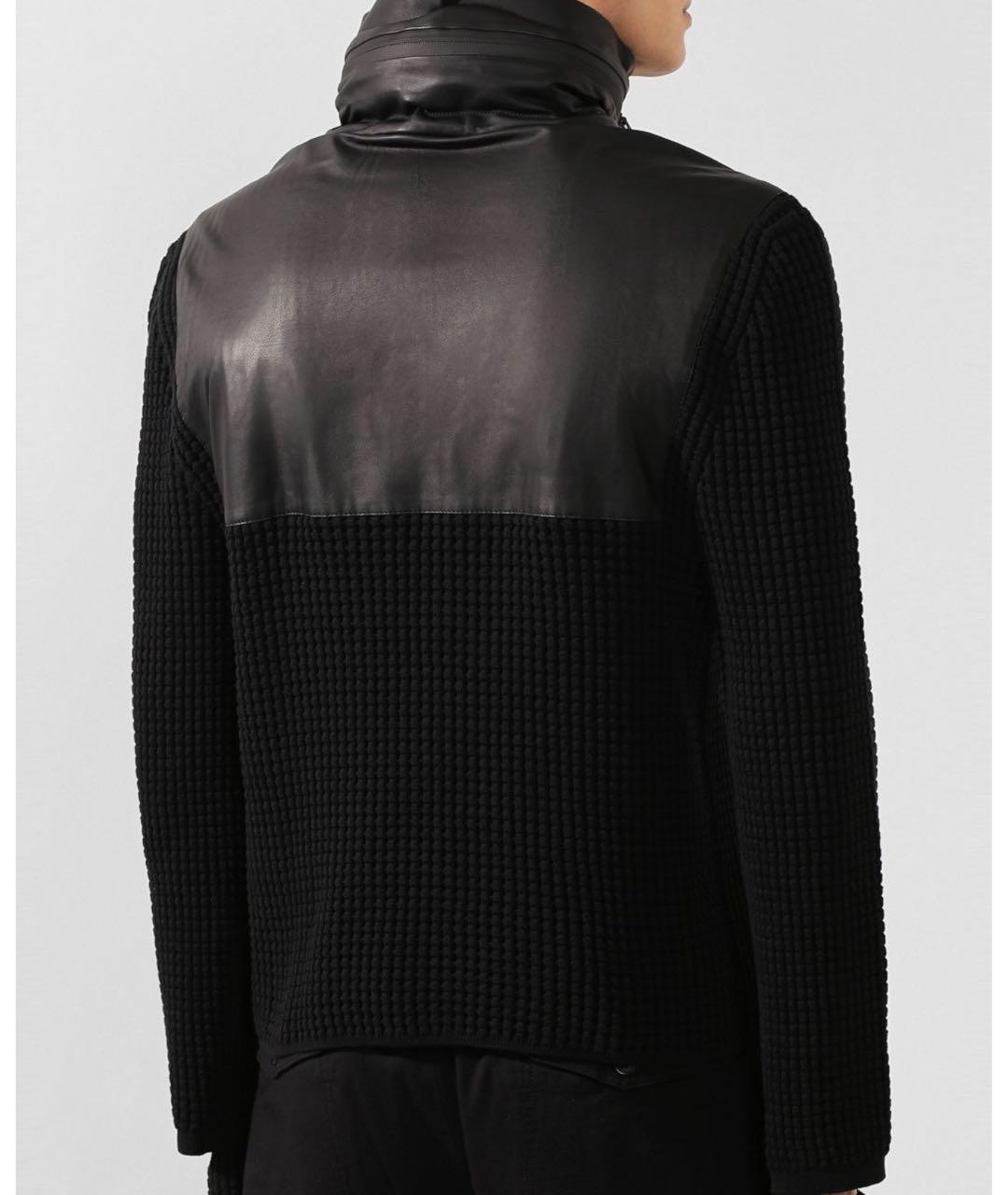 BOTTEGA VENETA Черный кожаный джемпер / свитер, фото 2