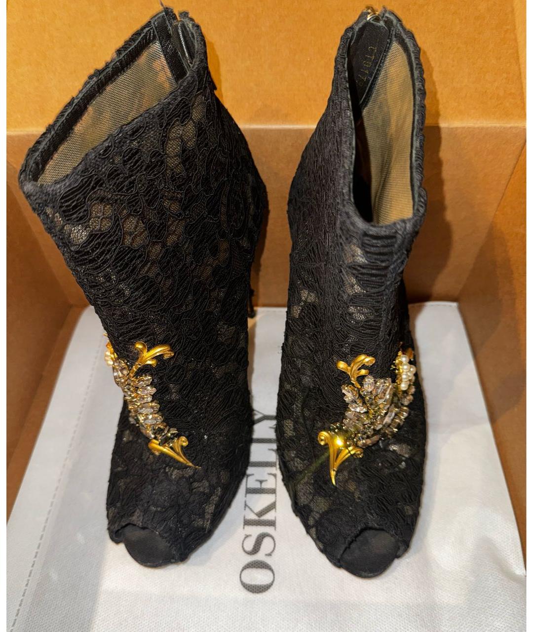 DOLCE&GABBANA Черные текстильные ботильоны, фото 3