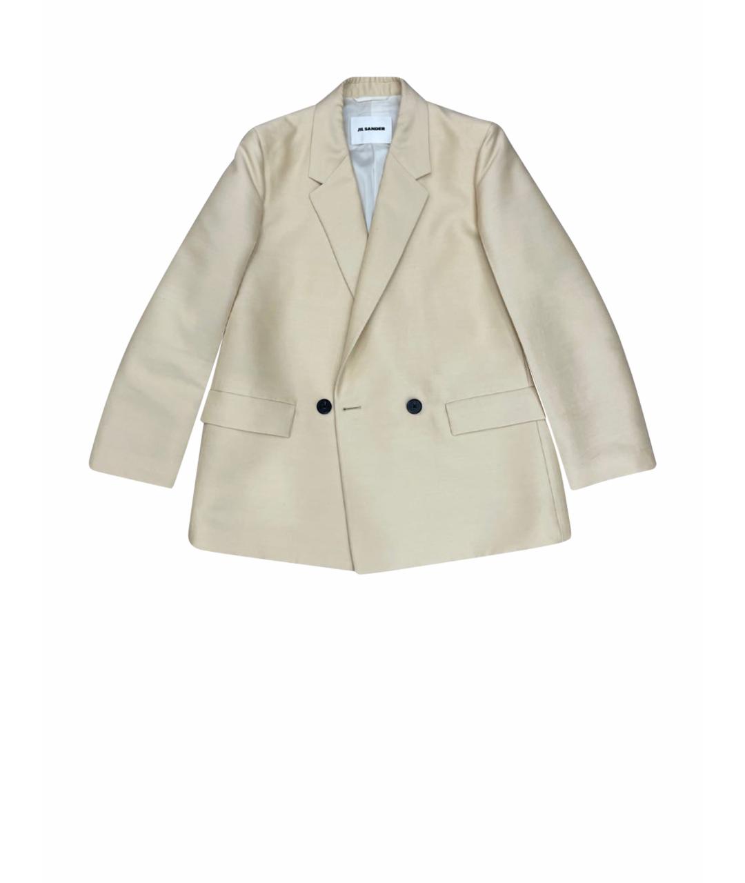 JIL SANDER Бежевый шерстяной жакет/пиджак, фото 1