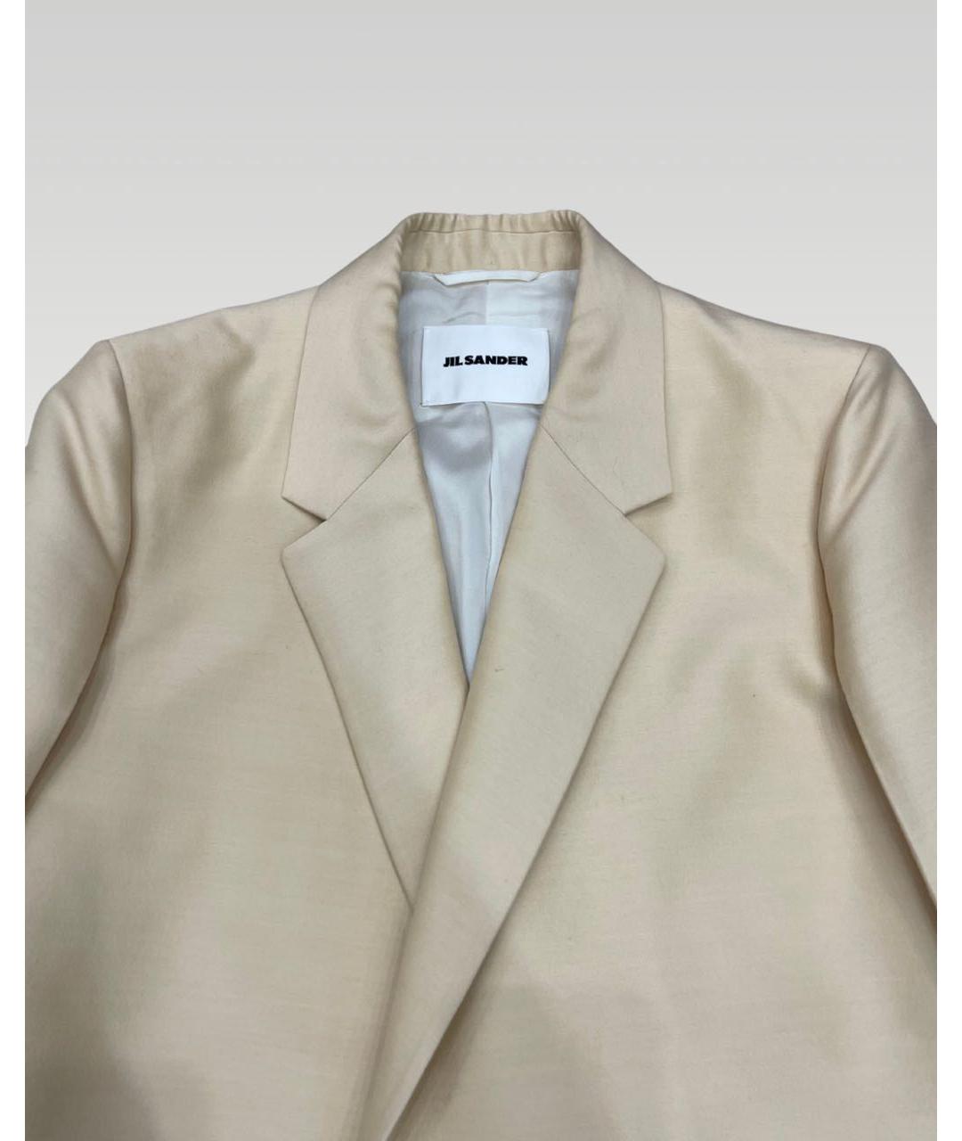 JIL SANDER Бежевый шерстяной жакет/пиджак, фото 3