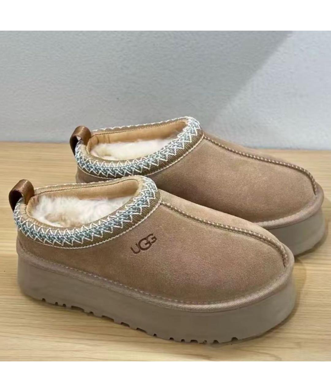 UGG AUSTRALIA Бежевые замшевые сабо, фото 5