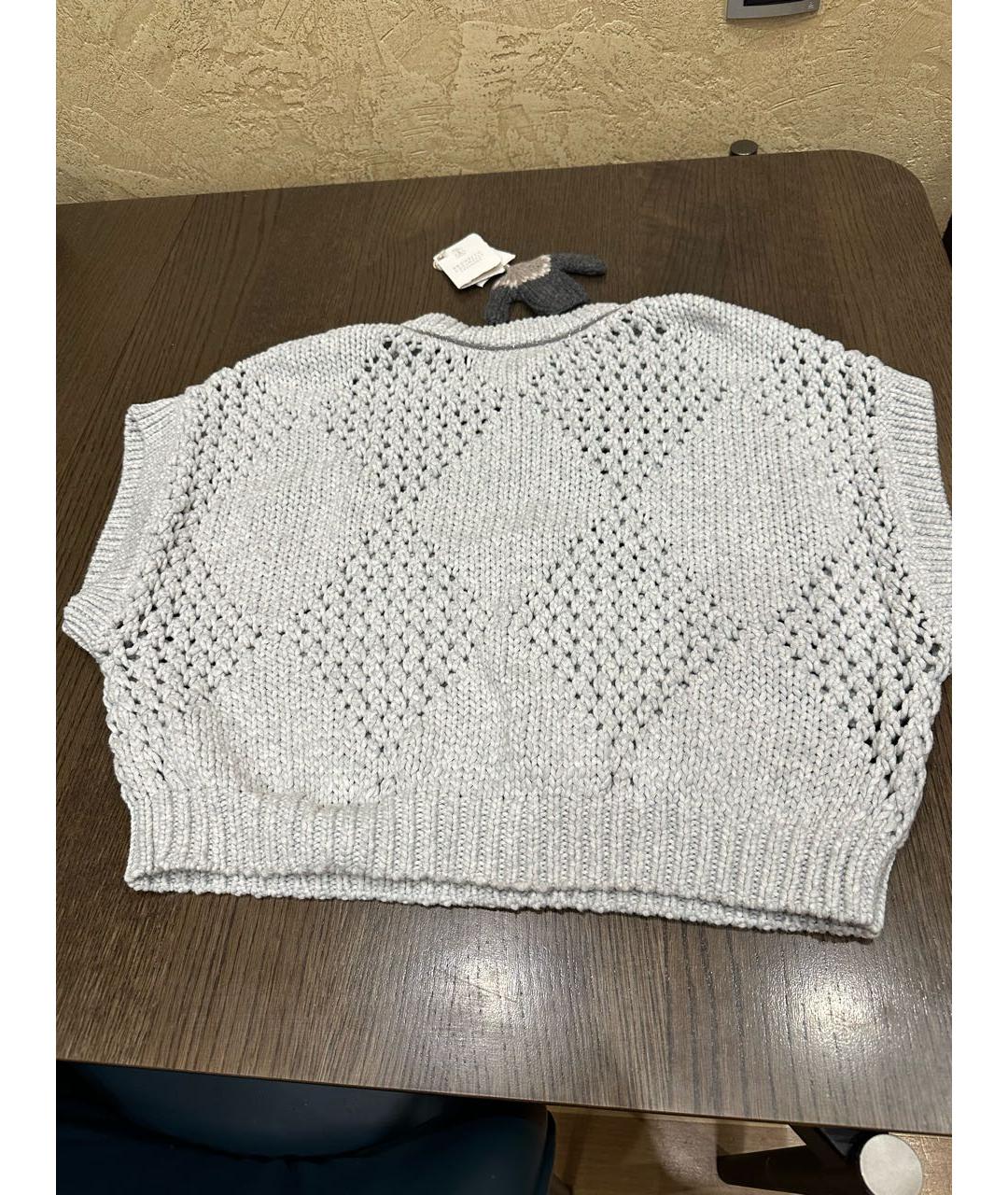 BRUNELLO CUCINELLI Серая хлопковая жилетка, фото 3