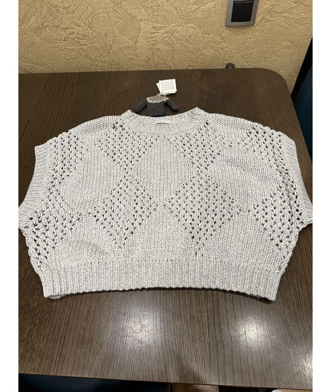 BRUNELLO CUCINELLI Серая хлопковая жилетка, фото 2