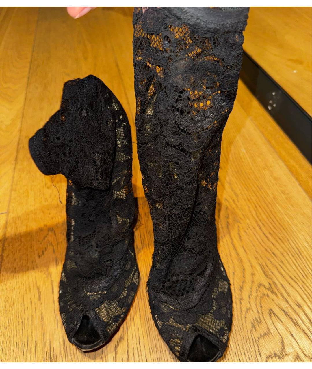 DOLCE&GABBANA Черные текстильные туфли, фото 6