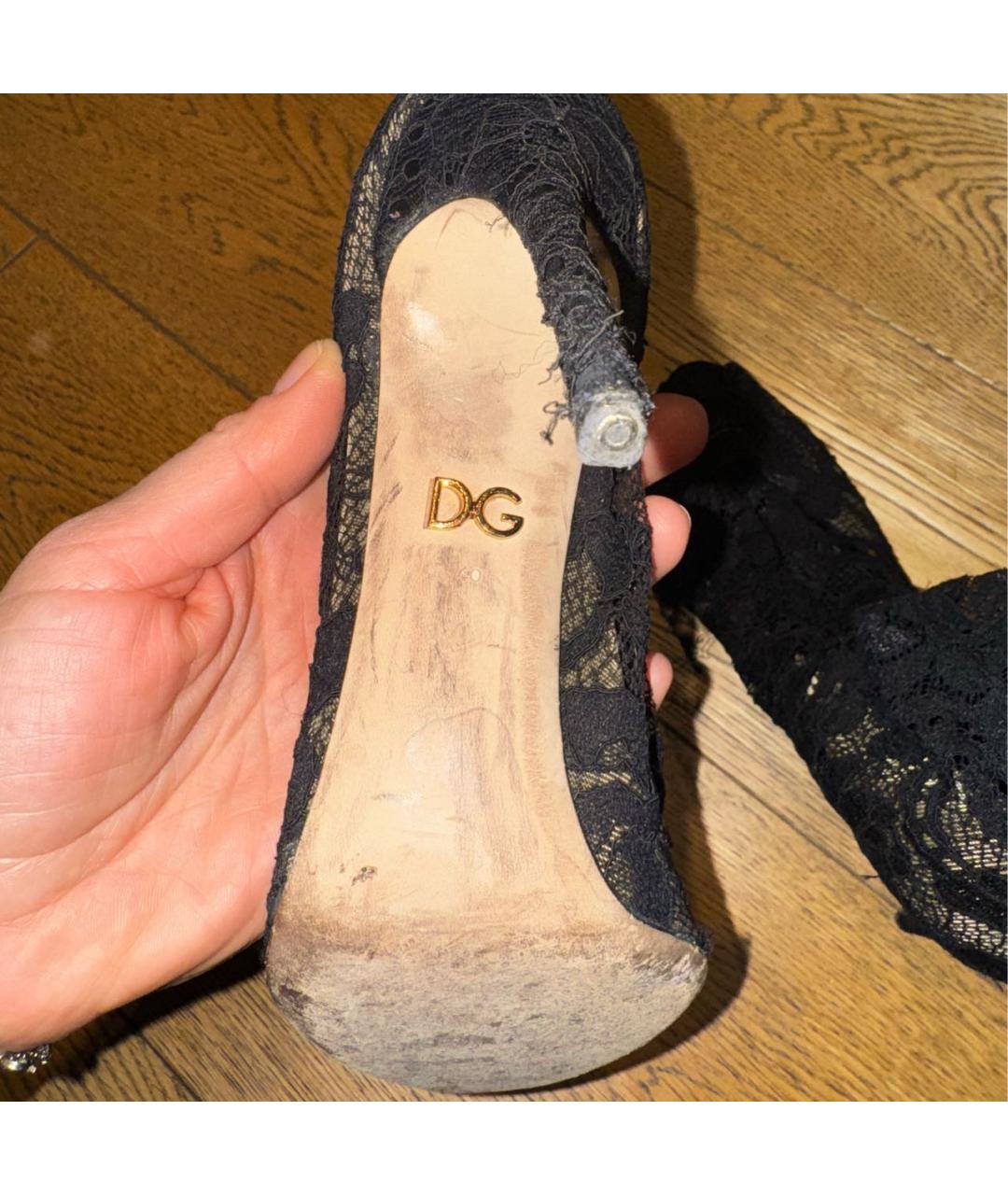 DOLCE&GABBANA Черные текстильные туфли, фото 5