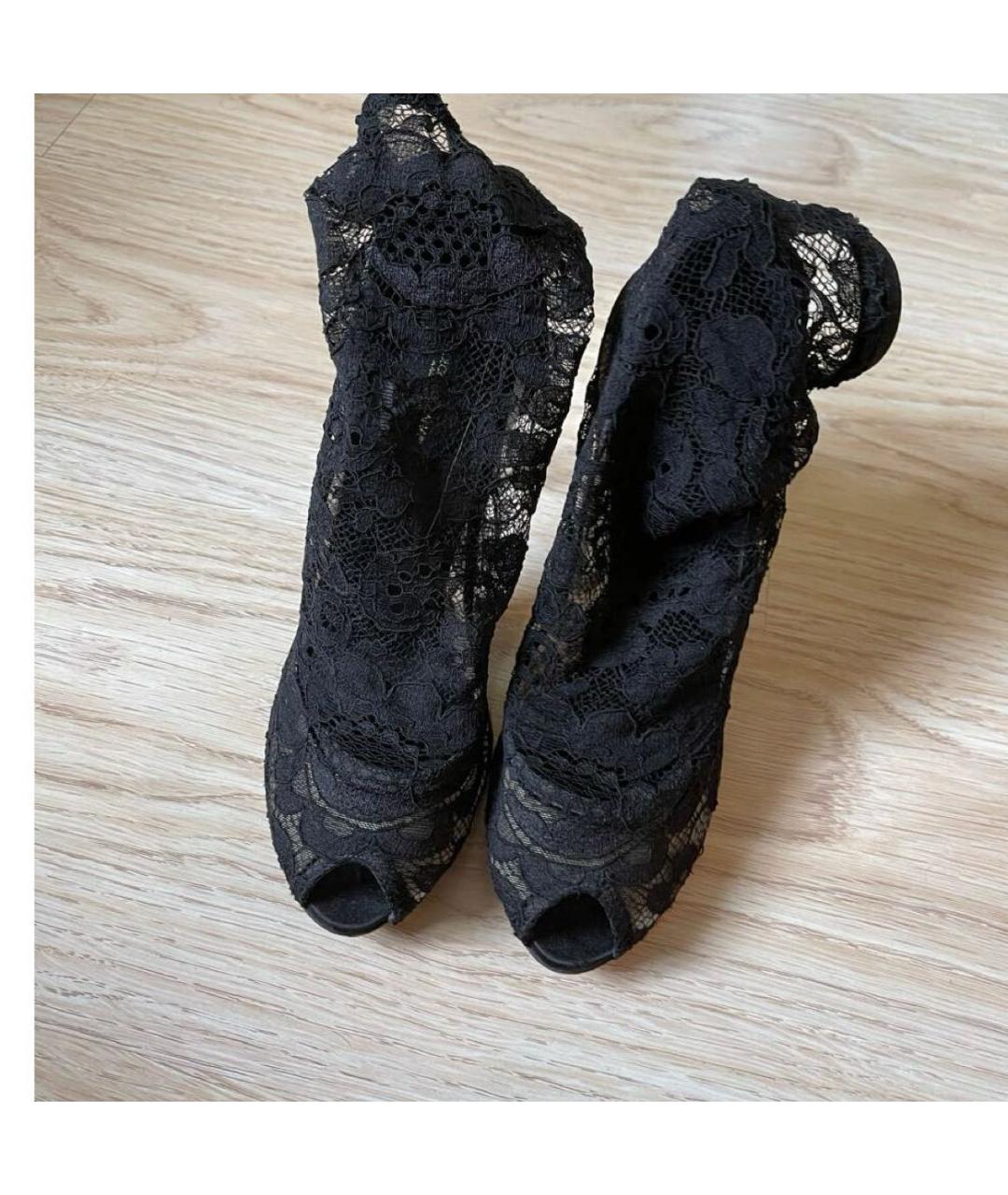 DOLCE&GABBANA Черные текстильные туфли, фото 2