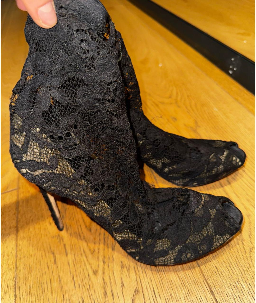 DOLCE&GABBANA Черные текстильные туфли, фото 4