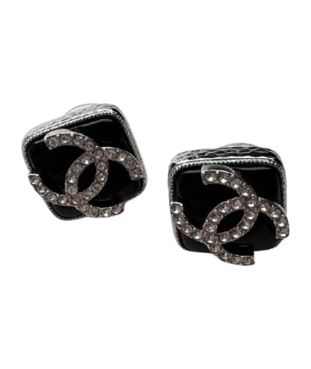 CHANEL Черные металлические серьги, фото 1