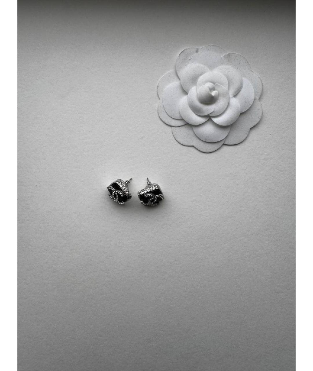 CHANEL Черные металлические серьги, фото 3