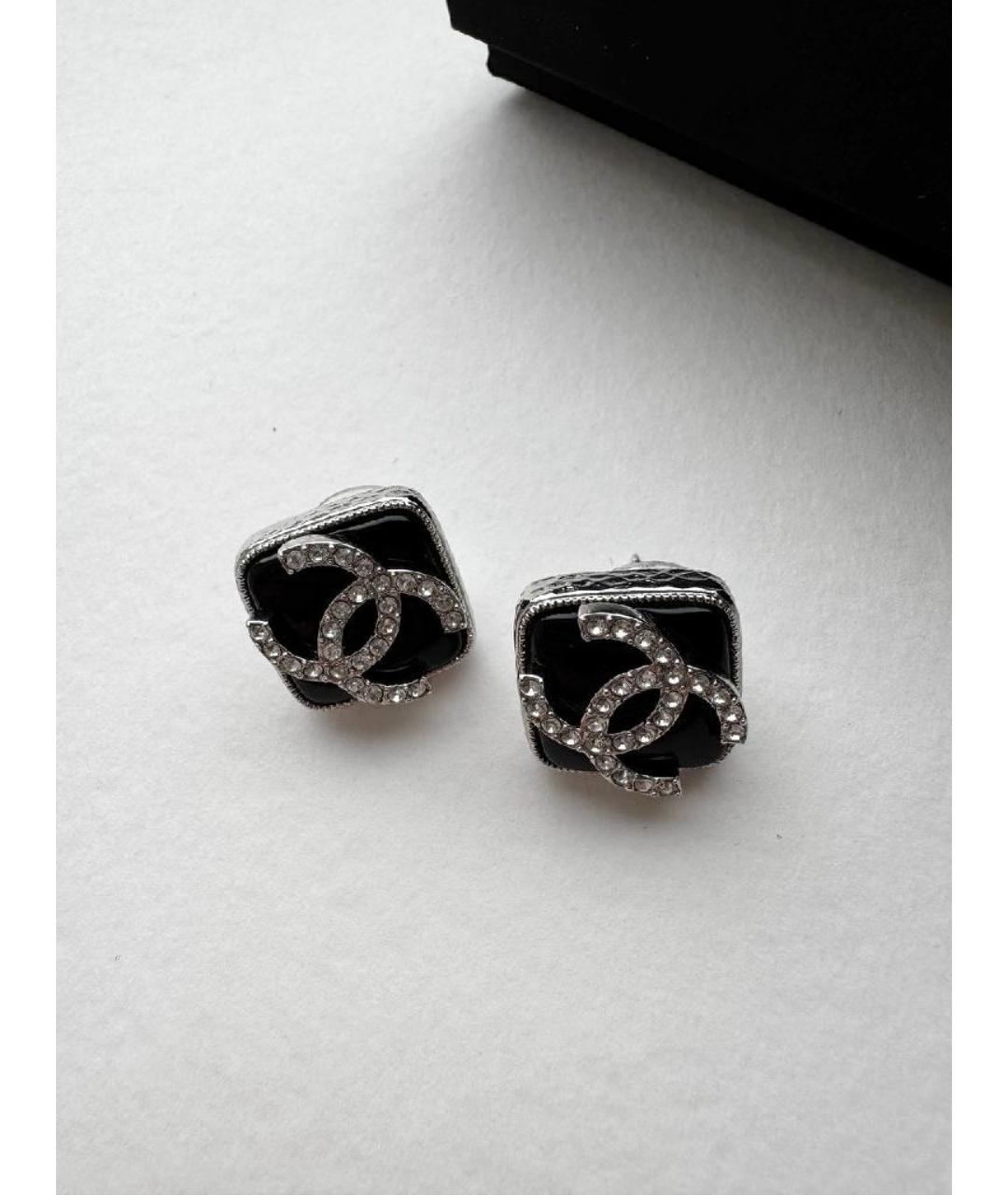 CHANEL Черные металлические серьги, фото 6