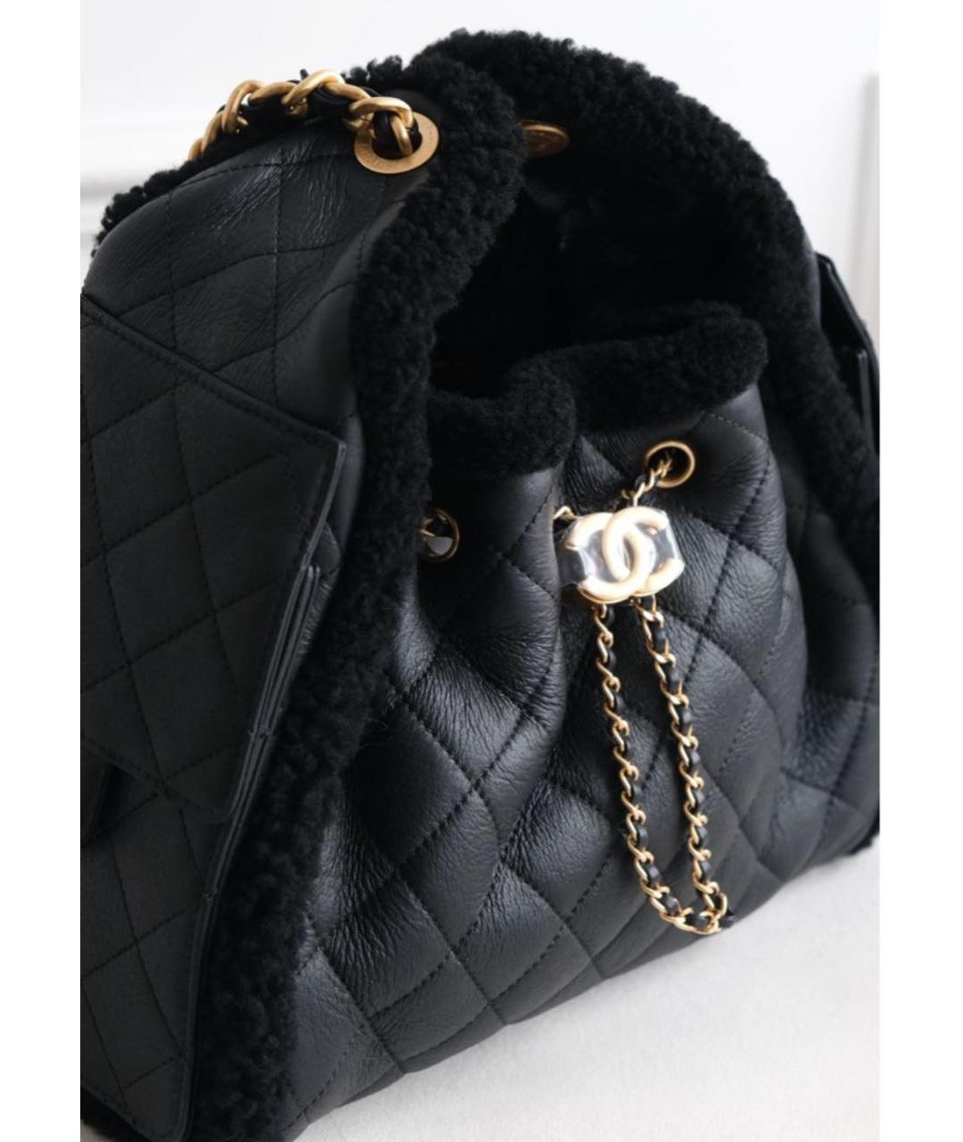 CHANEL Черная кожаная сумка тоут, фото 2