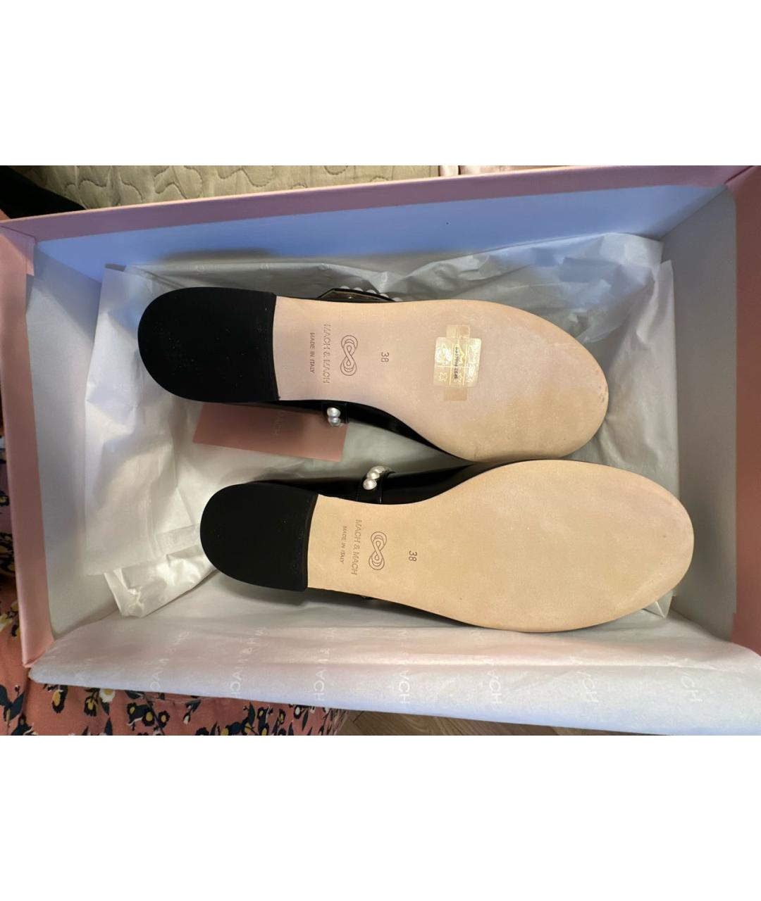 MACH&MACH Черные кожаные балетки, фото 4