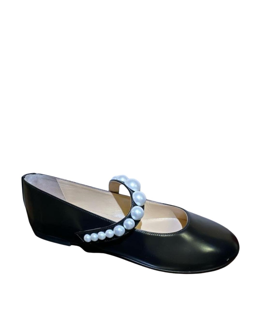 MACH&MACH Черные кожаные балетки, фото 1