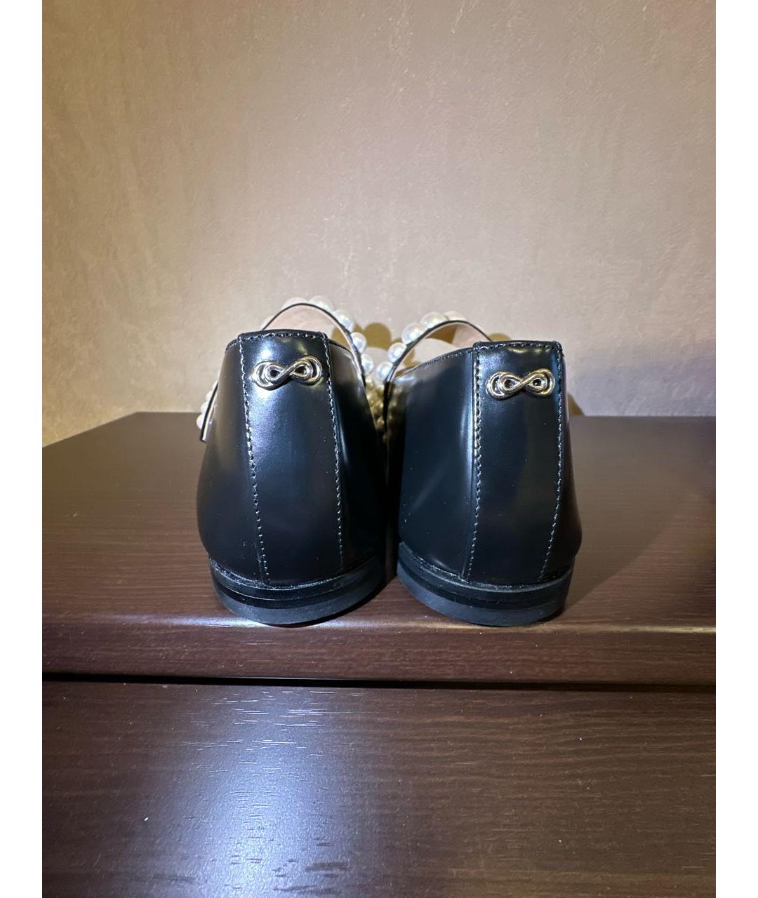 MACH&MACH Черные кожаные балетки, фото 3