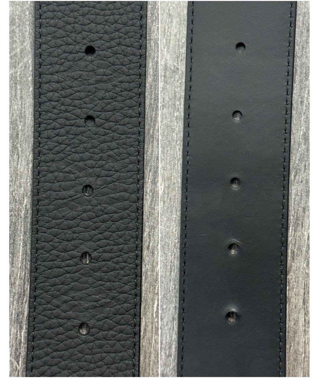 LOUIS VUITTON Черный кожаный ремень, фото 4