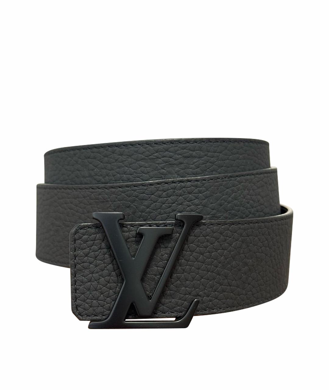 LOUIS VUITTON Черный кожаный ремень, фото 1