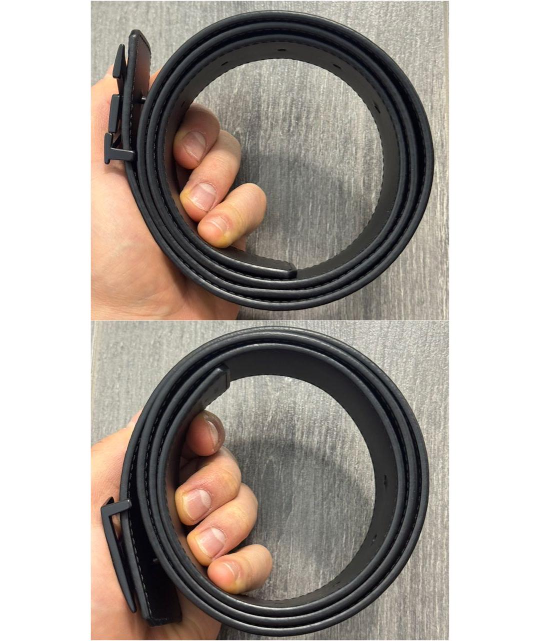 LOUIS VUITTON Черный кожаный ремень, фото 6