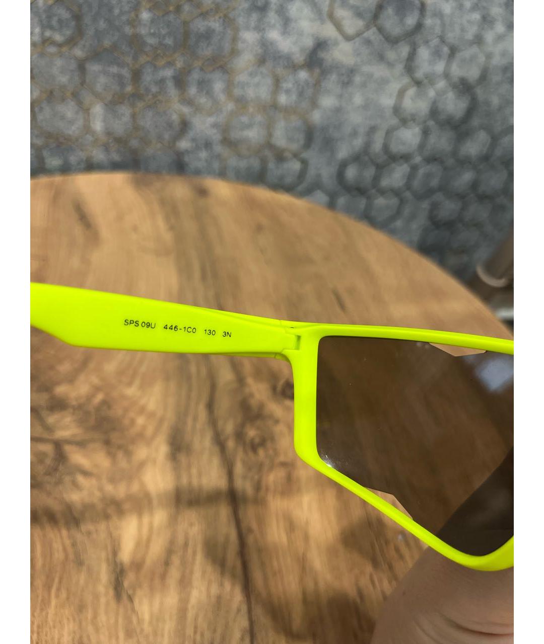 PRADA Желтые пластиковые солнцезащитные очки, фото 5