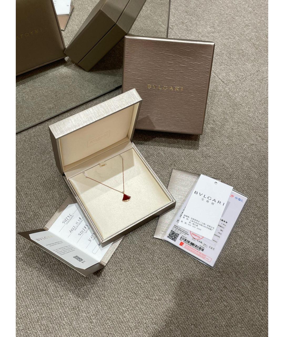 BVLGARI Красное колье из розового золота, фото 2