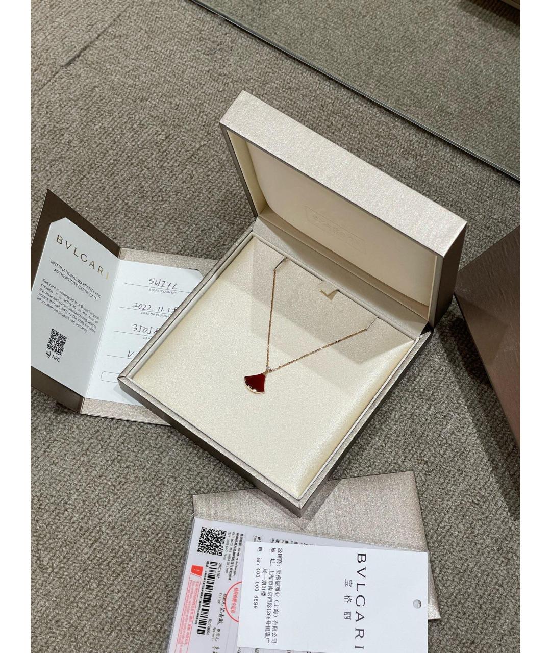 BVLGARI Красное колье из розового золота, фото 4