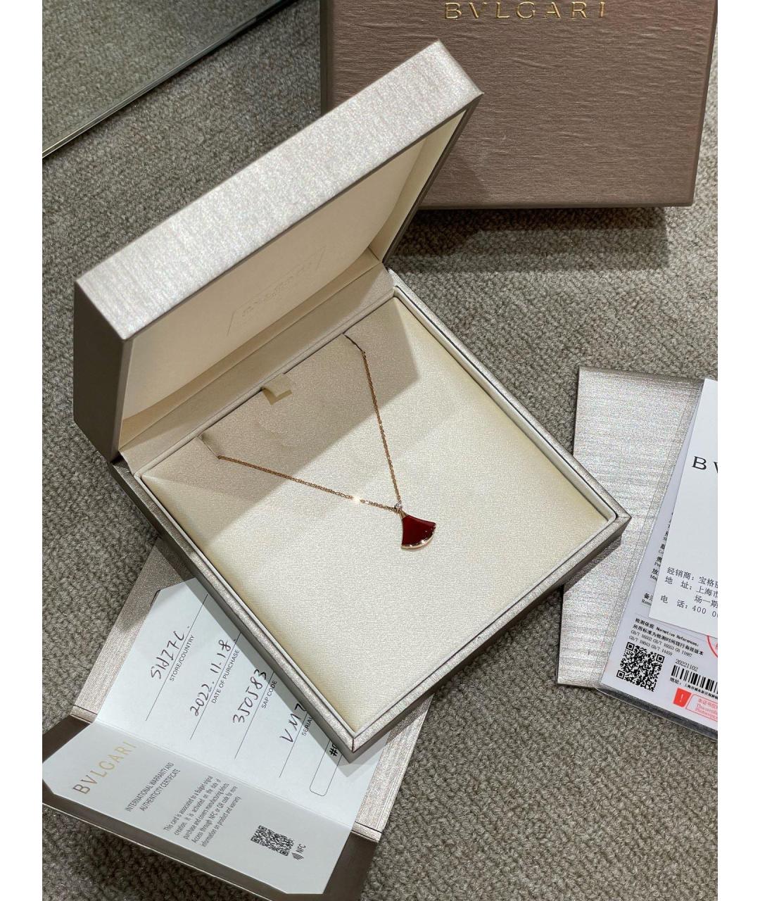 BVLGARI Красное колье из розового золота, фото 3