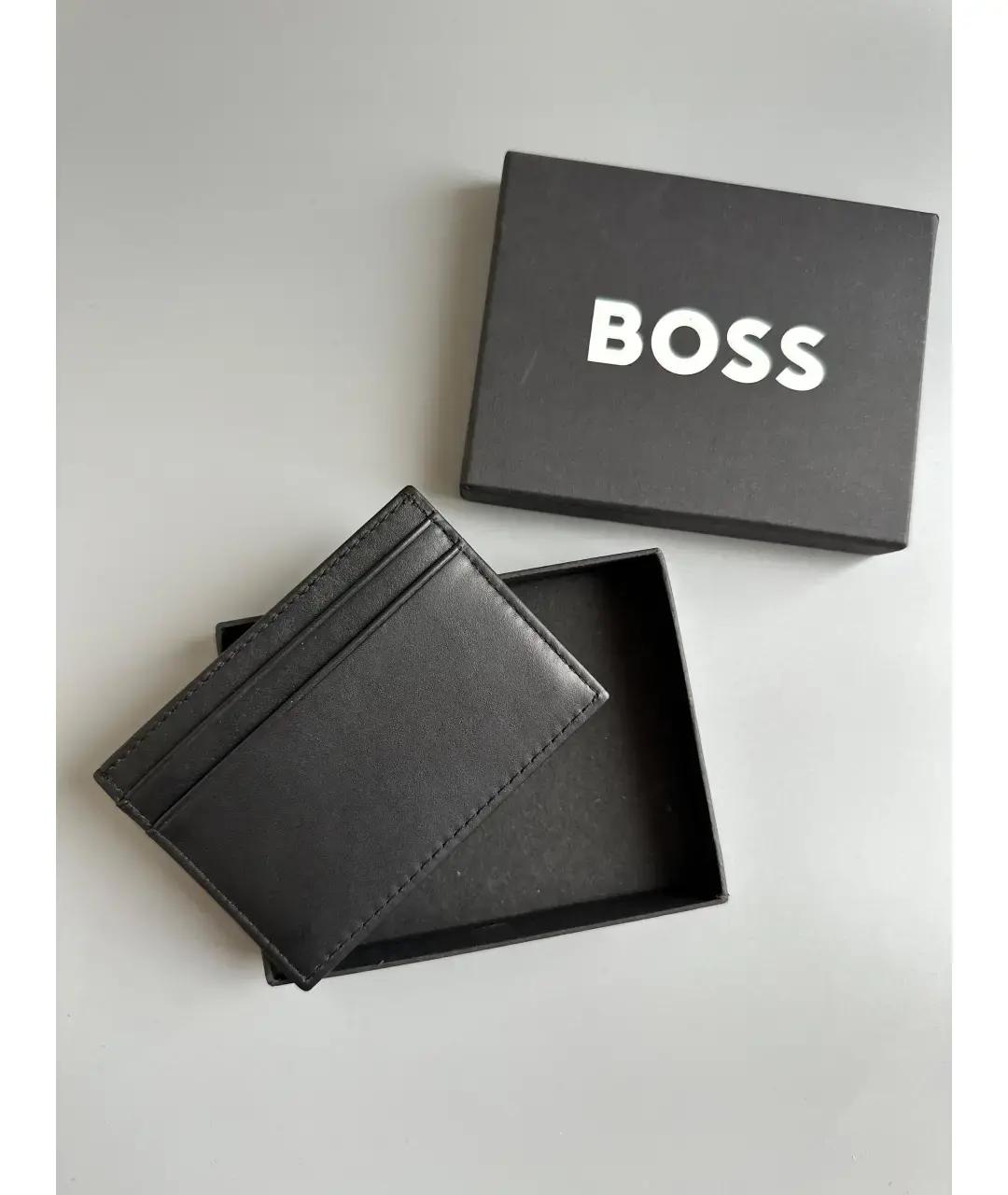 HUGO BOSS Черный кожаный кардхолдер, фото 4