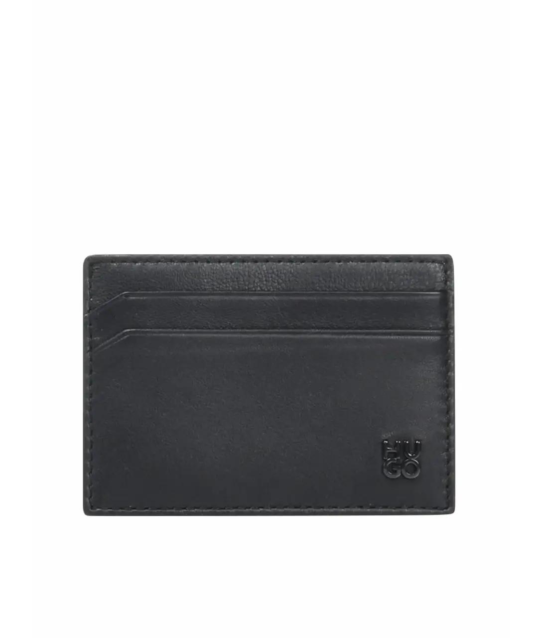 HUGO Черный кожаный кардхолдер, фото 1