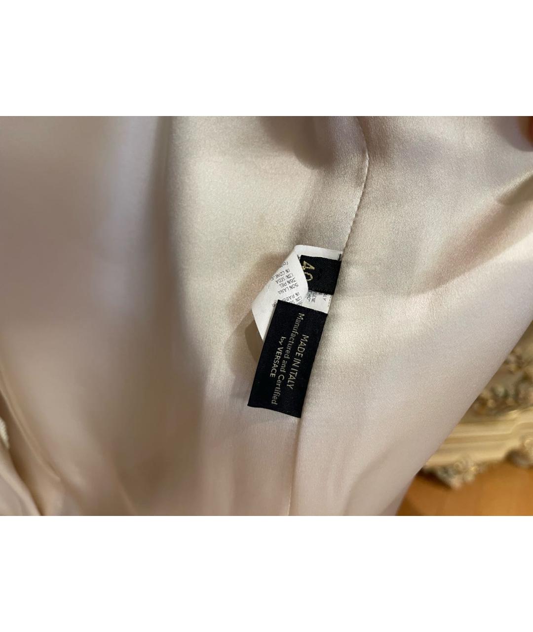 VERSACE Белое кожаное пальто, фото 6