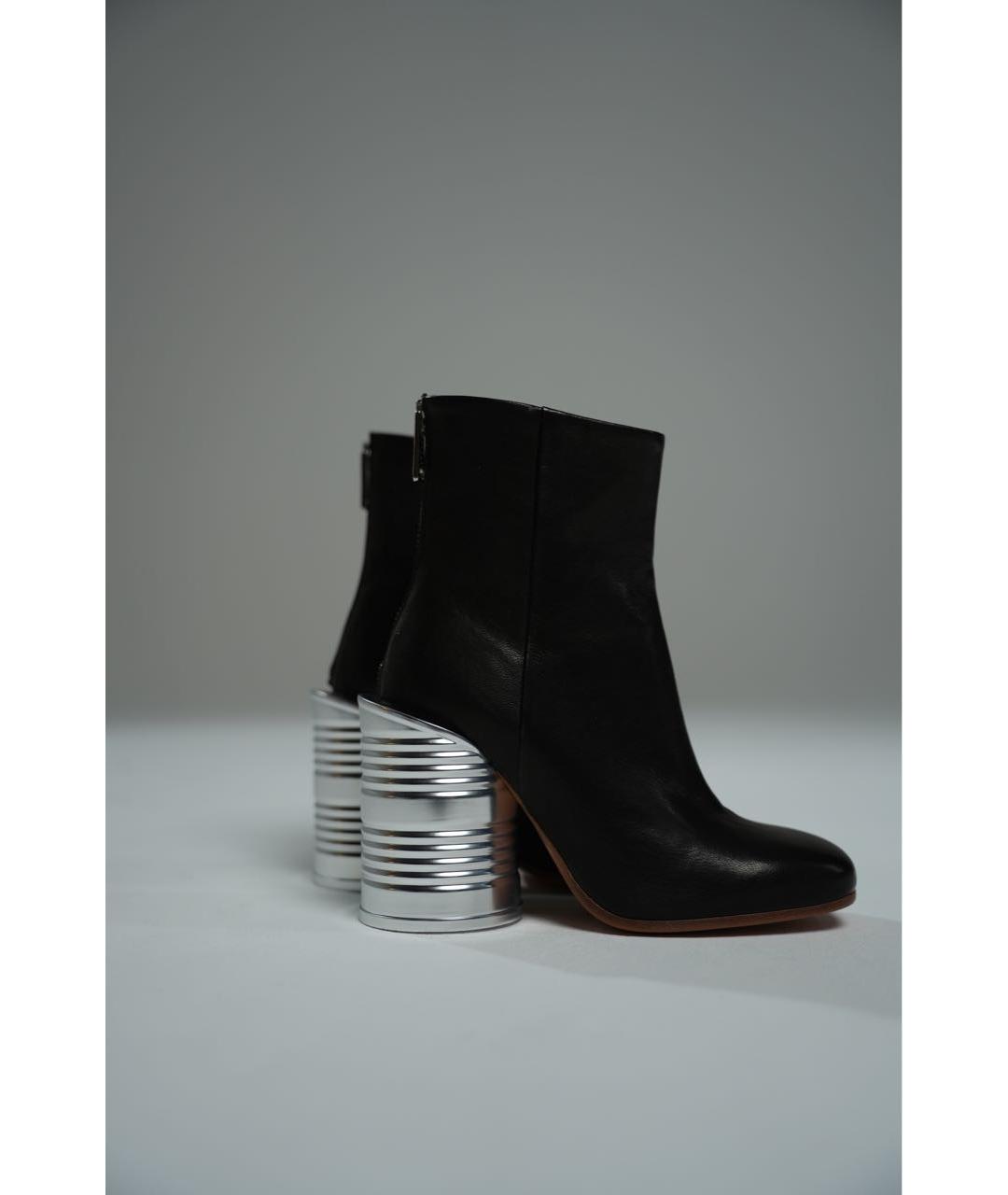 MM6 MAISON MARGIELA Черные кожаные ботильоны, фото 2