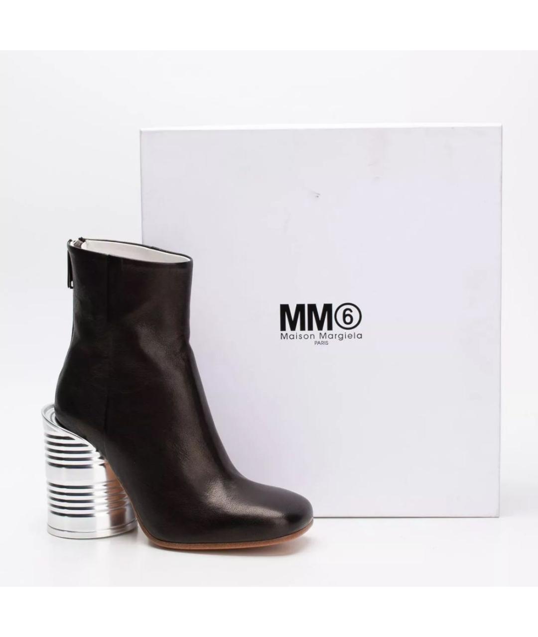 MM6 MAISON MARGIELA Черные кожаные ботильоны, фото 8