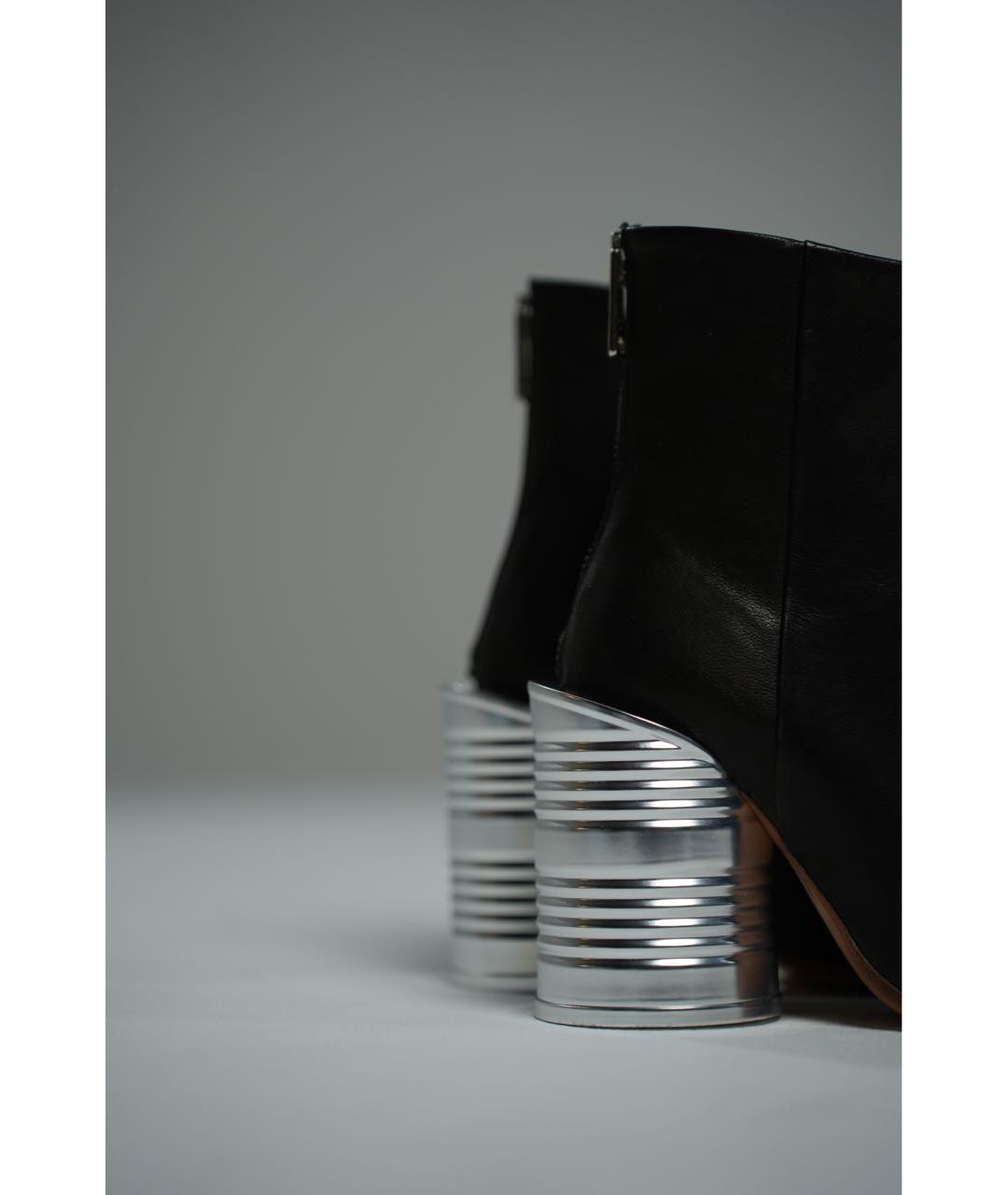 MM6 MAISON MARGIELA Черные кожаные ботильоны, фото 3