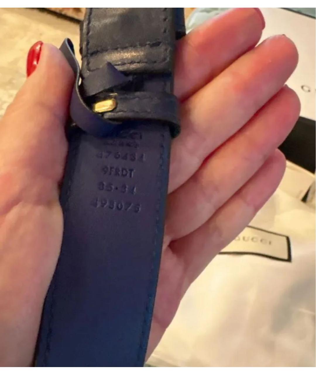 GUCCI Темно-синяя бархатная поясная сумка, фото 4