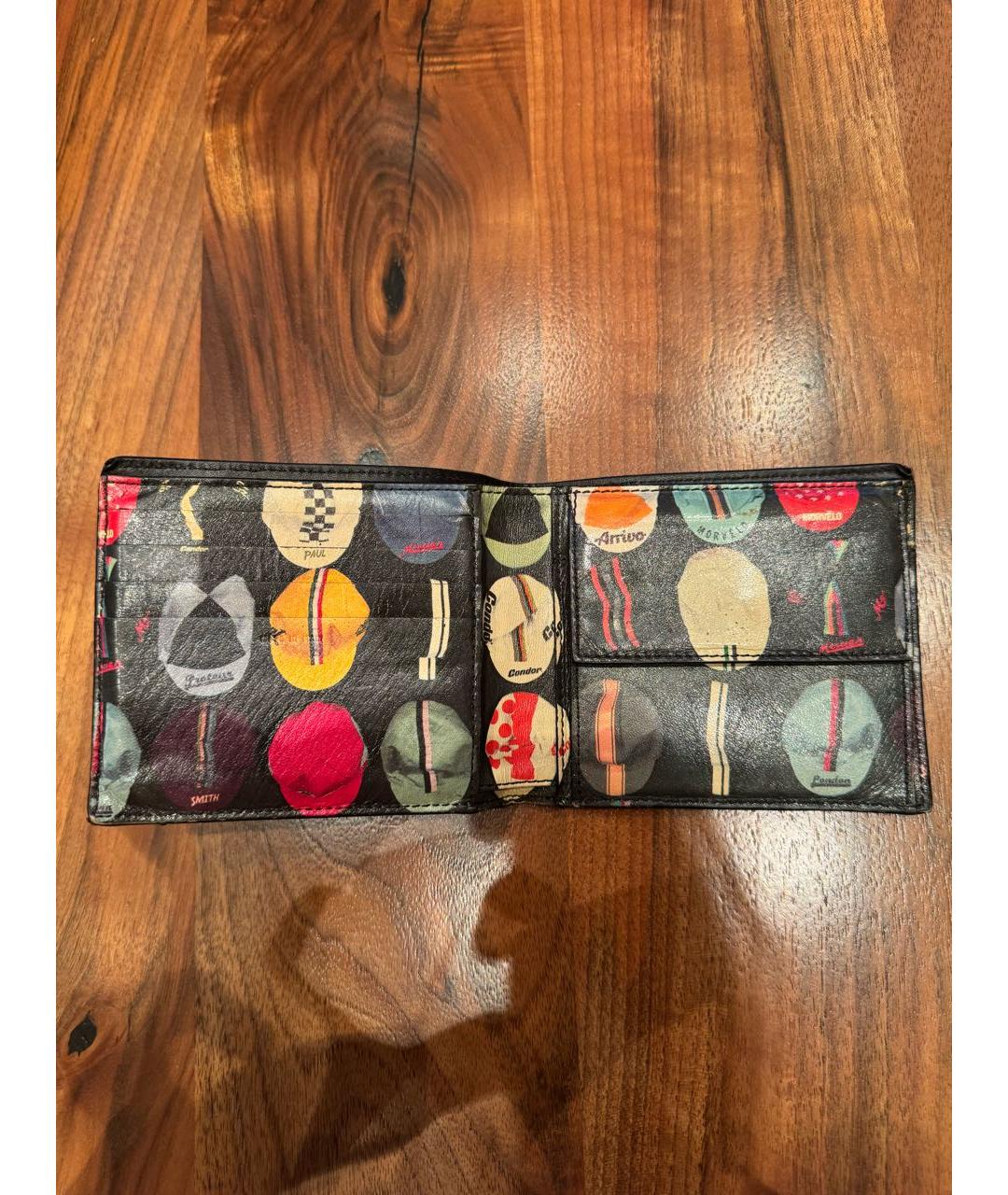 PAUL SMITH Черный кожаный кошелек, фото 2