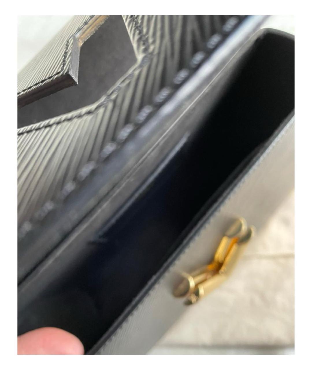 LOUIS VUITTON Черная кожаная сумка через плечо, фото 4