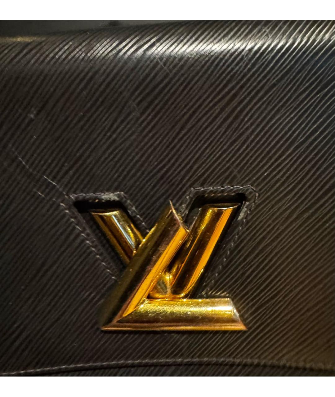 LOUIS VUITTON Черная кожаная сумка через плечо, фото 6