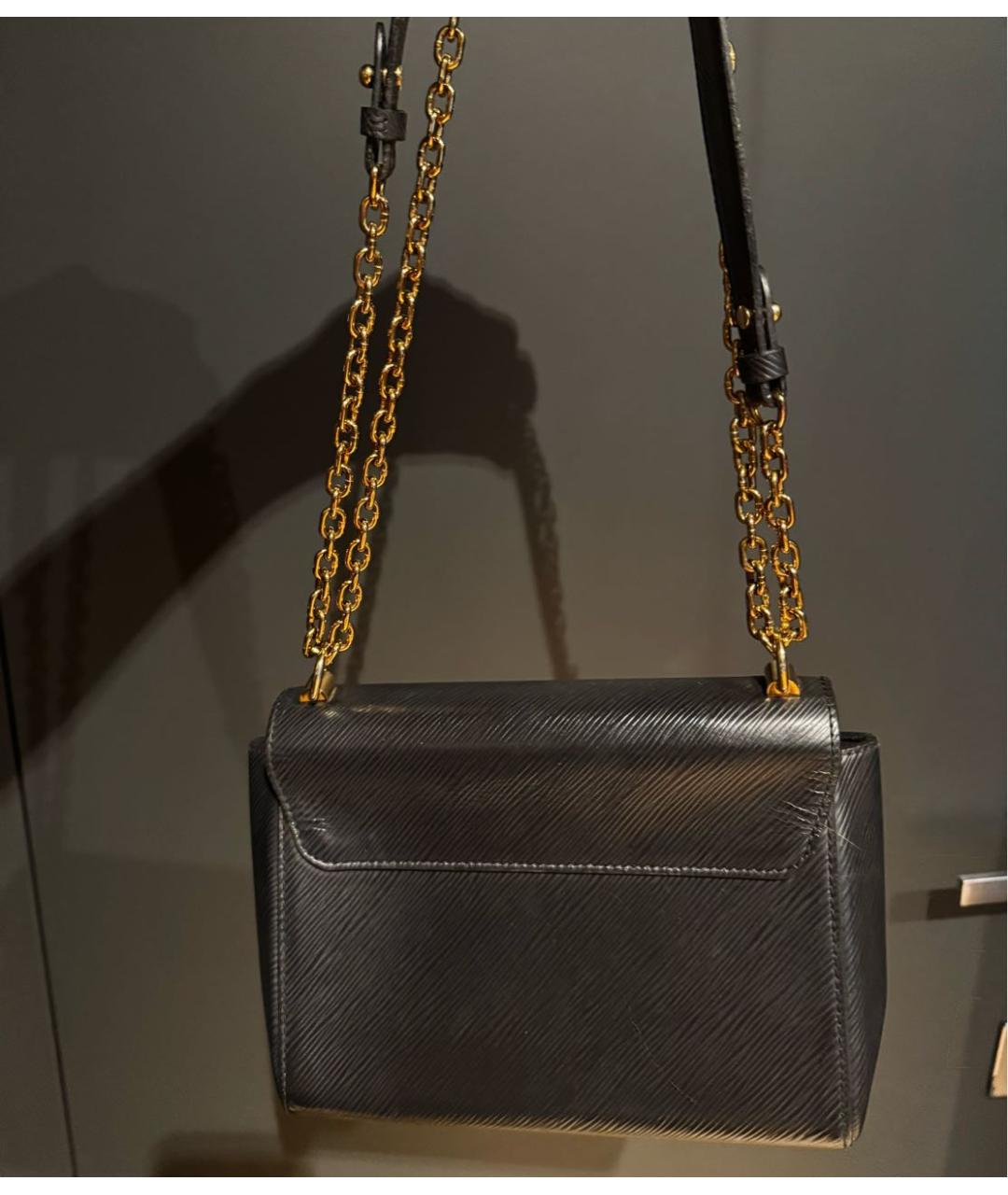LOUIS VUITTON Черная кожаная сумка через плечо, фото 5