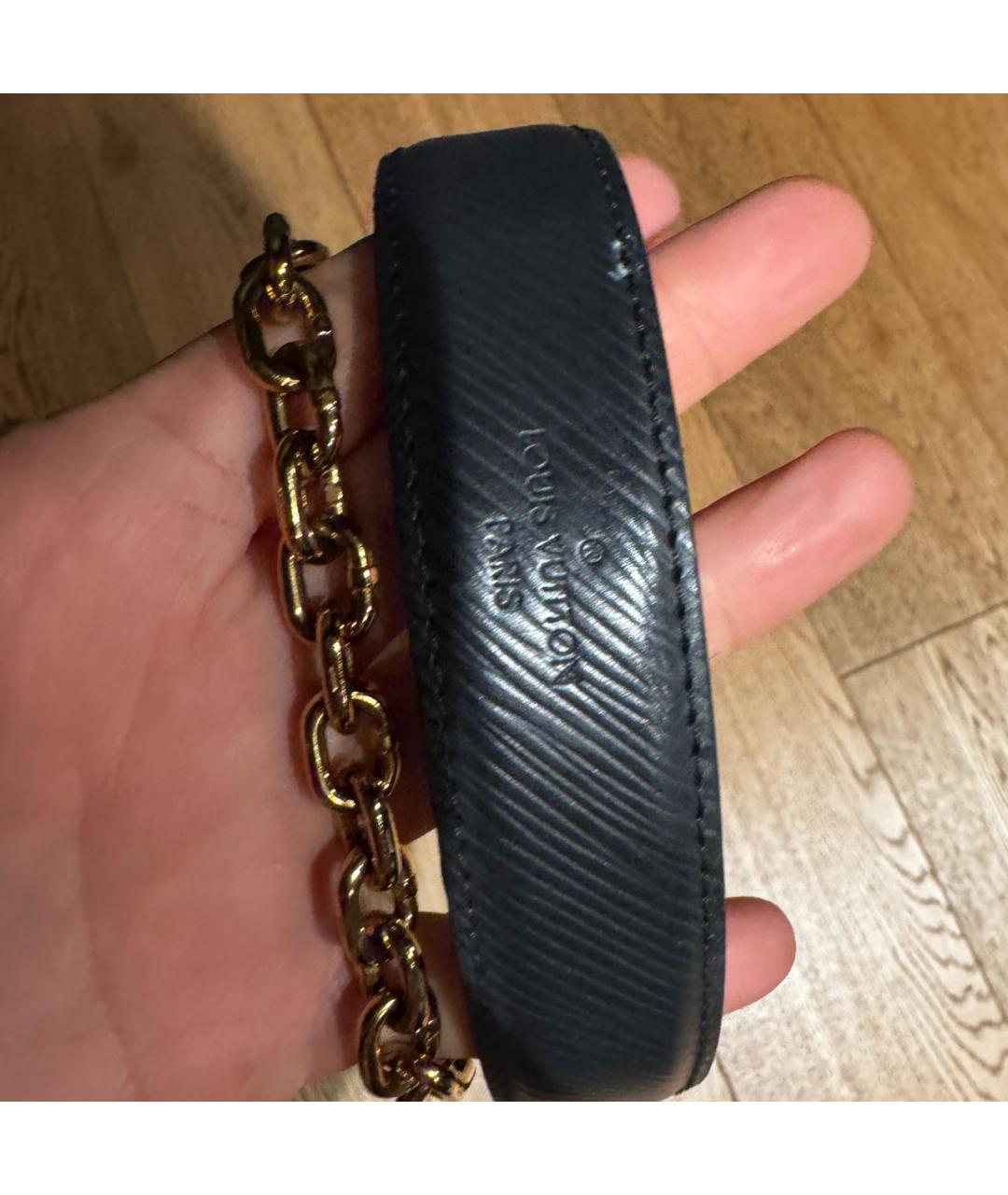 LOUIS VUITTON Черная кожаная сумка через плечо, фото 7