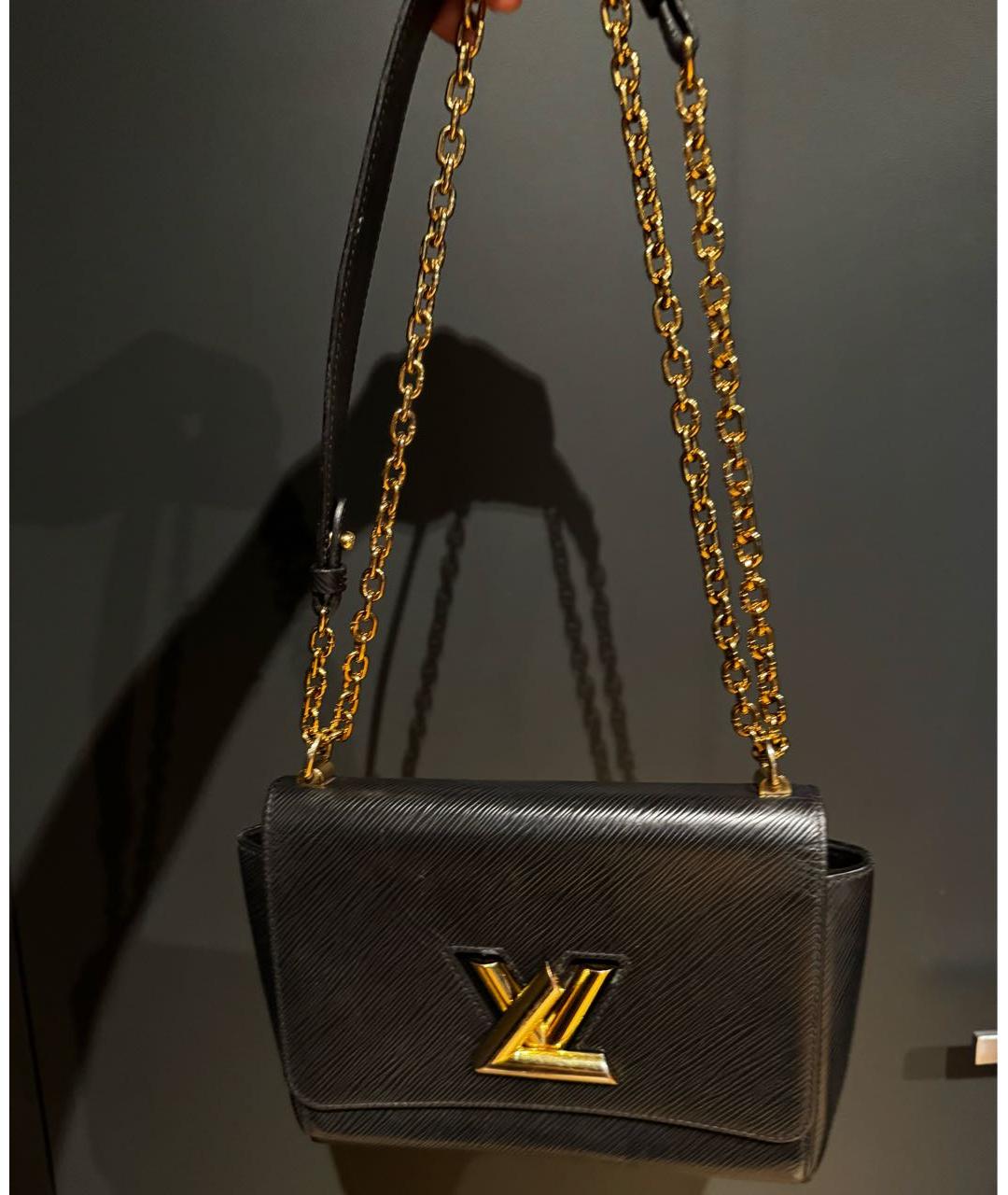 LOUIS VUITTON Черная кожаная сумка через плечо, фото 2