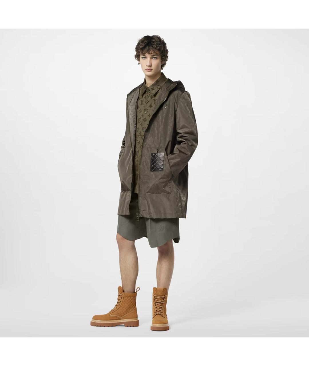 LOUIS VUITTON Коричневый полиамидовый тренч / плащ, фото 2