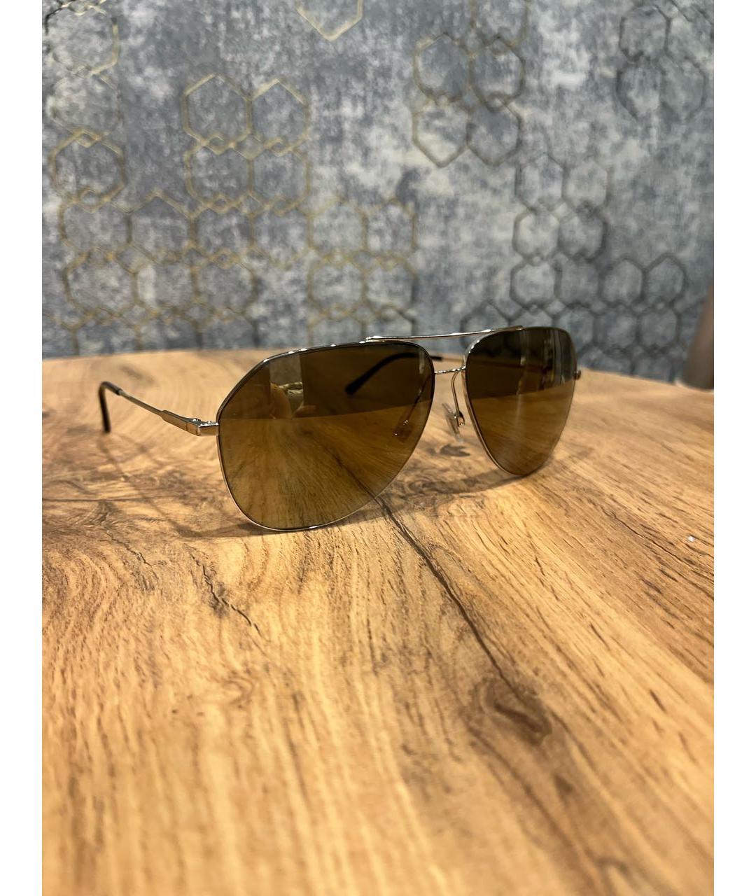 DOLCE&GABBANA Серебряные металлические солнцезащитные очки, фото 2