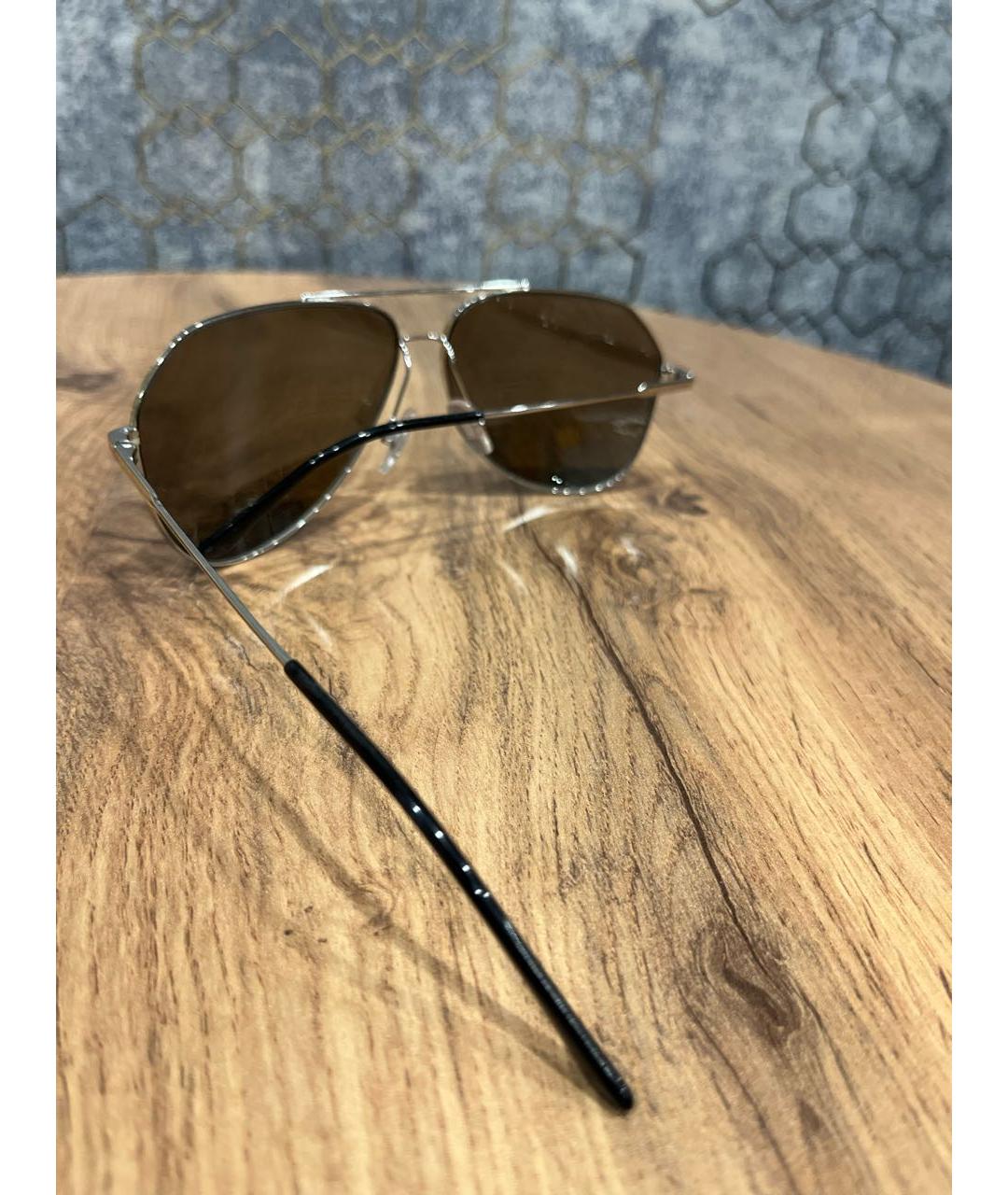 DOLCE&GABBANA Серебряные металлические солнцезащитные очки, фото 4