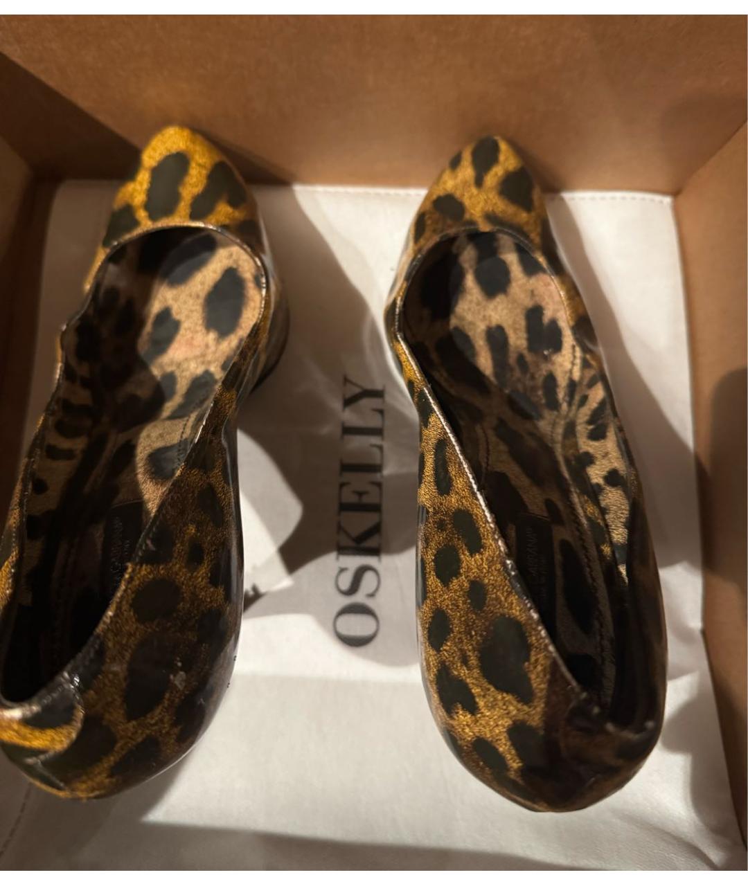 DOLCE&GABBANA Коричневые кожаные туфли, фото 3