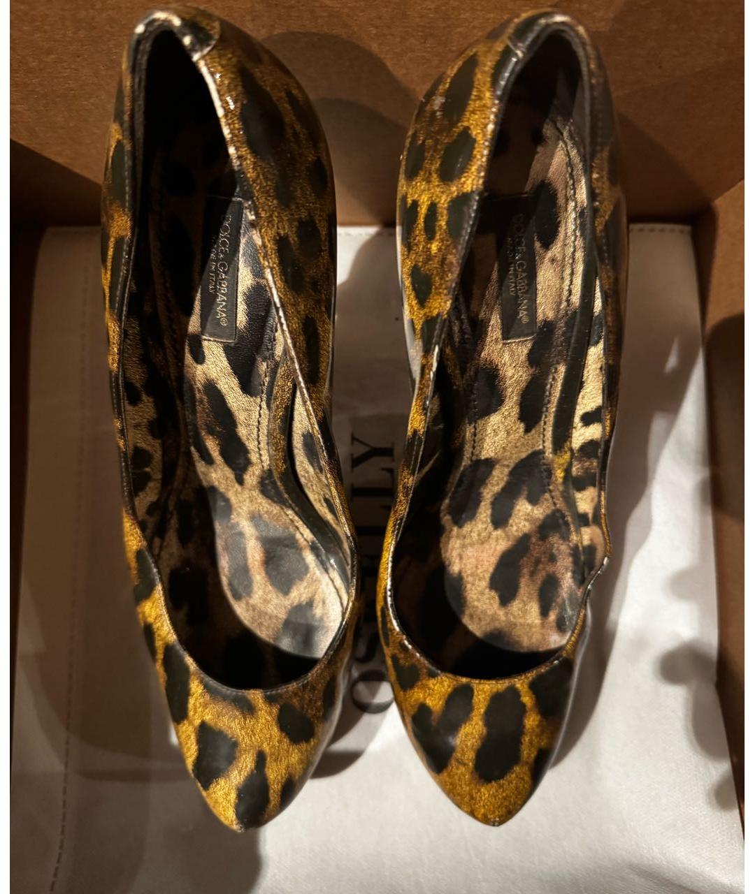 DOLCE&GABBANA Коричневые кожаные туфли, фото 2